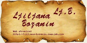 Ljiljana Božanin vizit kartica